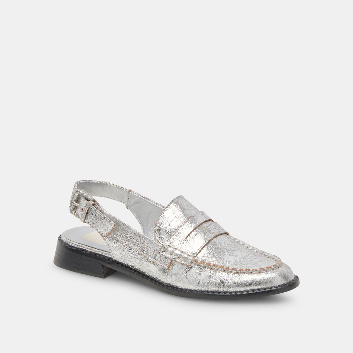 Hardi Wide Loafers Silver Crackled Leather | Silver Wide Loafers 