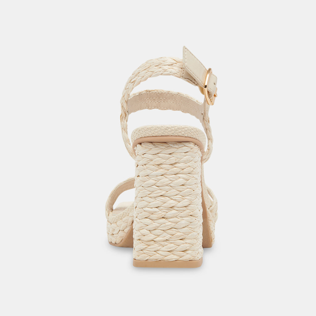 ALYSIA HEELS IVORY RAFFIA - image 7