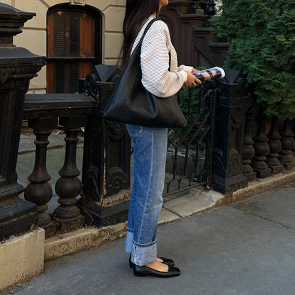 ANISA BALLET FLATS BLACK LEATHER