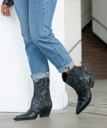 RIMONA BOOTIES BLACK LEATHER