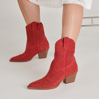 RUNA BOOTS RED SUEDE