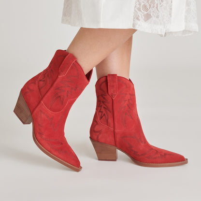 RUNA BOOTS RED SUEDE