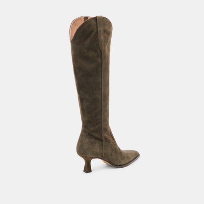 ARIANA WIDE CALF BOOTS ARMY SUEDE