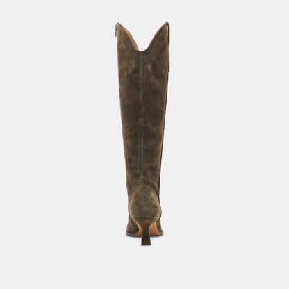 ARIANA WIDE CALF BOOTS ARMY SUEDE