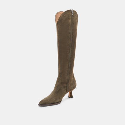 ARIANA WIDE CALF BOOTS ARMY SUEDE