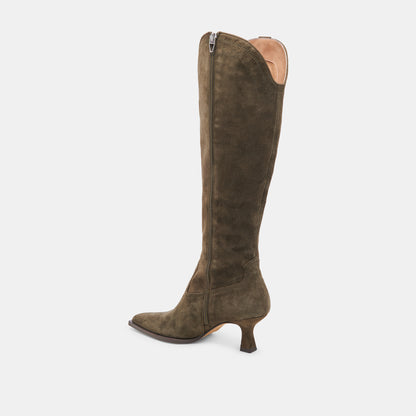 ARIANA WIDE CALF BOOTS ARMY SUEDE