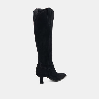 ARIANA WIDE CALF BOOTS ONYX SUEDE