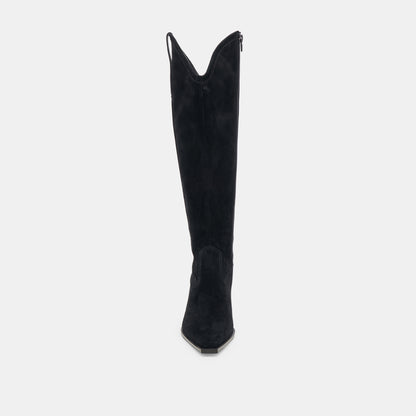 ARIANA WIDE CALF BOOTS ONYX SUEDE