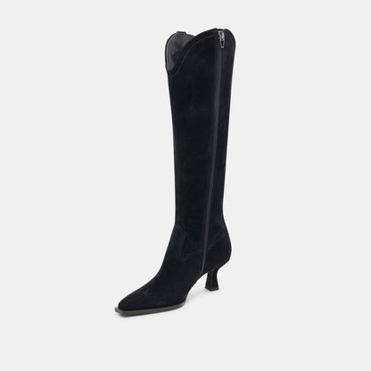 ARIANA WIDE CALF BOOTS ONYX SUEDE