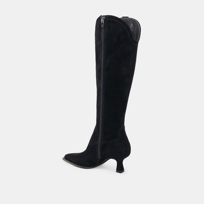 ARIANA WIDE CALF BOOTS ONYX SUEDE