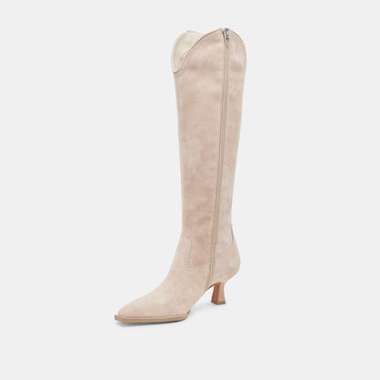 ARIANA WIDE CALF BOOTS TAUPE SUEDE