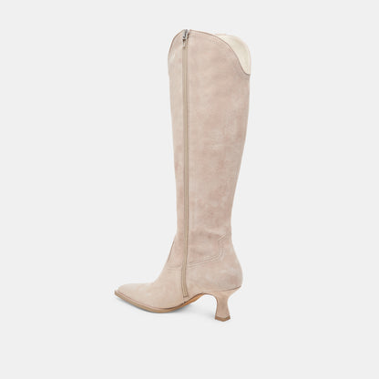 ARIANA WIDE CALF BOOTS TAUPE SUEDE