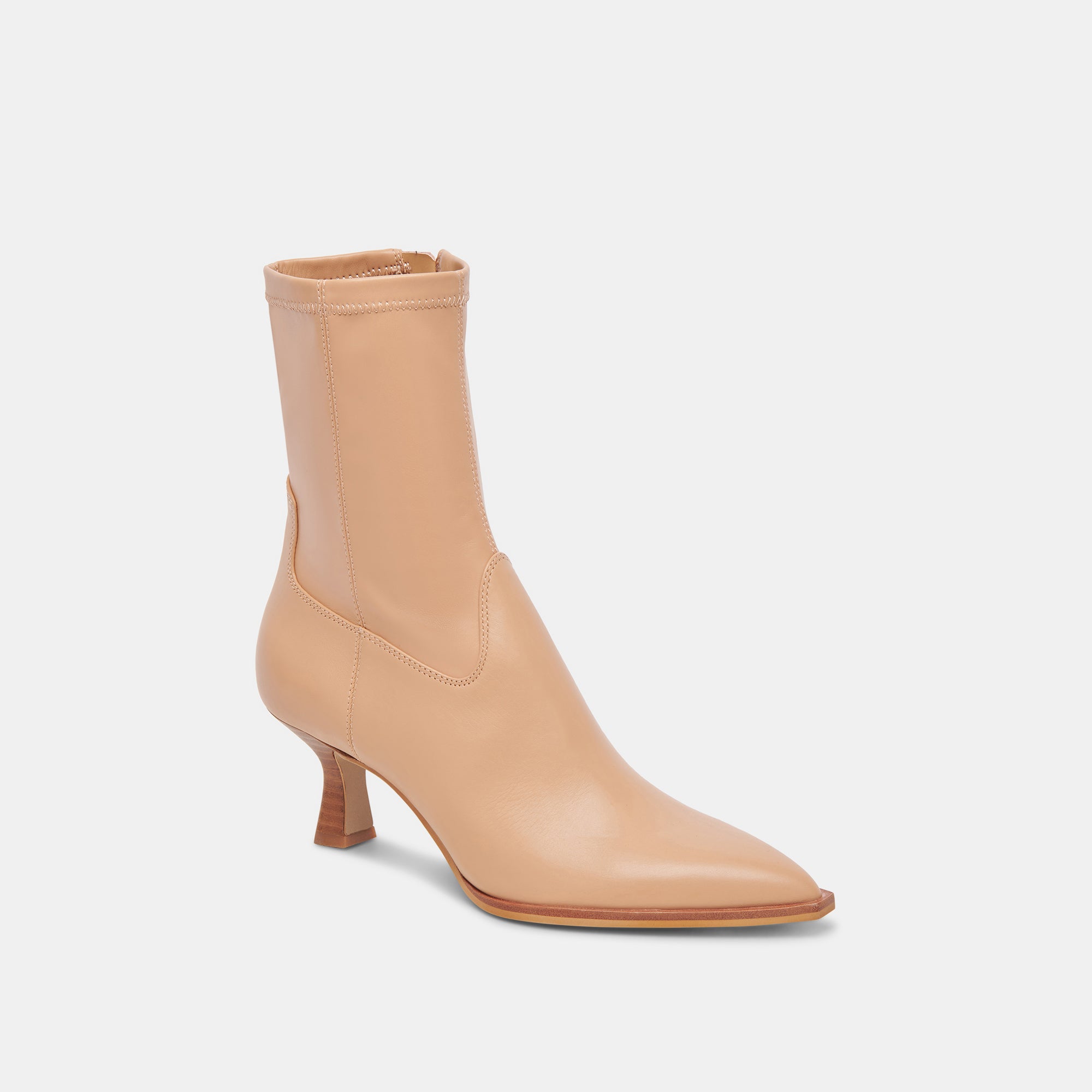 Arya Tan Stella Boots | Rich Leather Tan Stella Boots with Skinny Heel ...