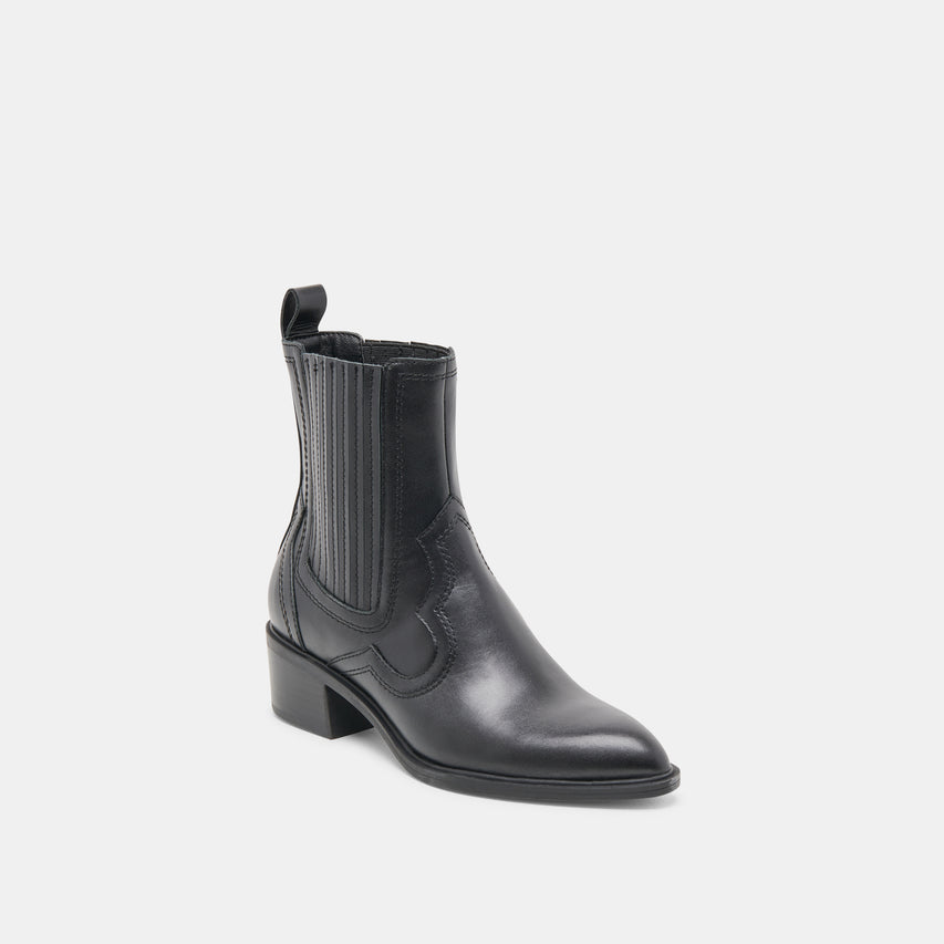 BRYLEE H2O BOOTIES BLACK LEATHER