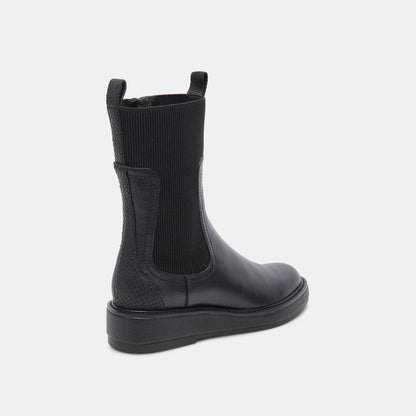 ELYSE H2O WIDE BOOTS BLACK LEATHER