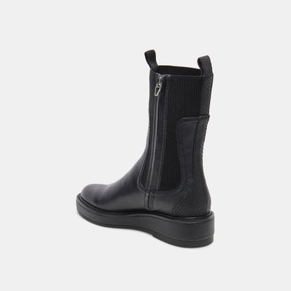 ELYSE H2O WIDE BOOTS BLACK LEATHER