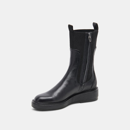 ELYSE H2O WIDE BOOTS BLACK LEATHER