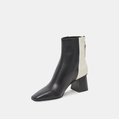 FIFI H2O BOOTIES BLACK WHITE LEATHER