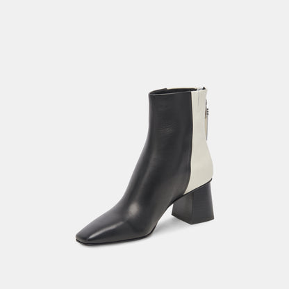 FIFI H2O WIDE BOOTIES BLACK WHITE LEATHER