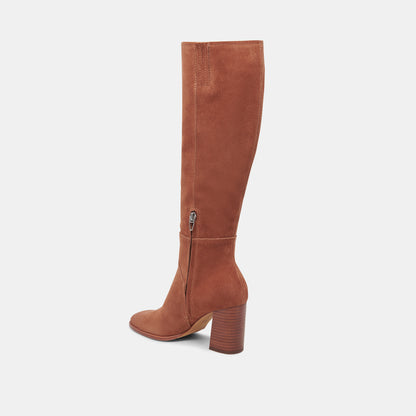 FYNN WIDE CALF BOOTS DK BROWN SUEDE