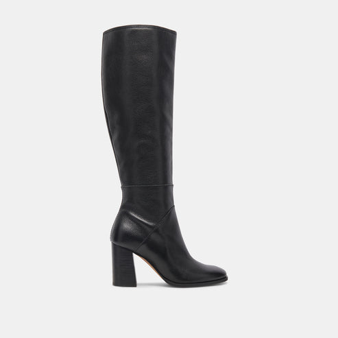 Fynn Boots Onyx Leather | Knee-High Onyx Leather Boots – Dolce Vita