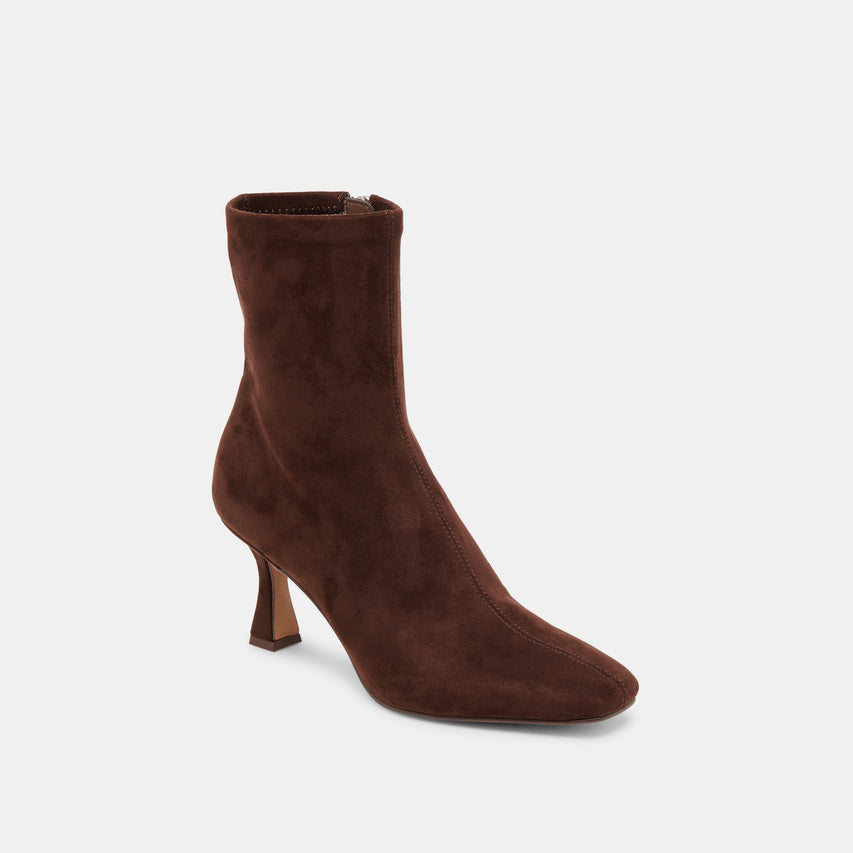 GLAMOR WIDE CALF BOOTS DK BROWN STELLA SUEDE