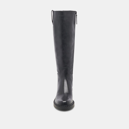 GLORY H2O WIDE CALF BOOTS BLACK LEATHER