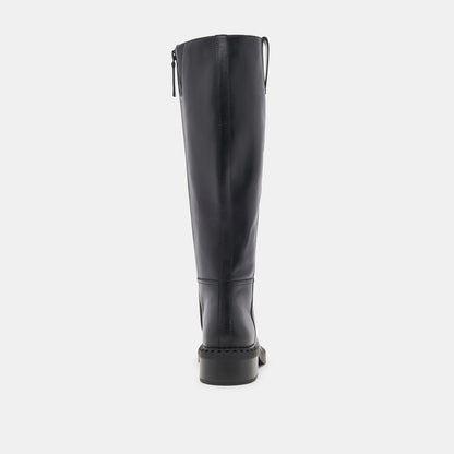 GLORY H2O WIDE CALF BOOTS BLACK LEATHER