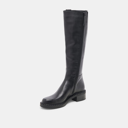 GLORY H2O WIDE CALF BOOTS BLACK LEATHER