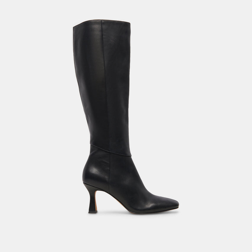 GYRA EXTRA WIDE CALF BOOTS BLACK LEATHER