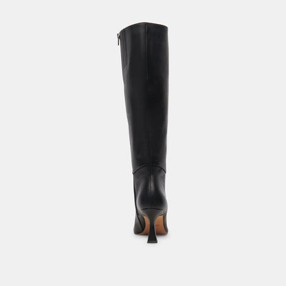 GYRA WIDE CALF BOOTS BLACK LEATHER