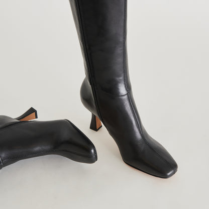 GYRA EXTRA WIDE CALF BOOTS BLACK LEATHER