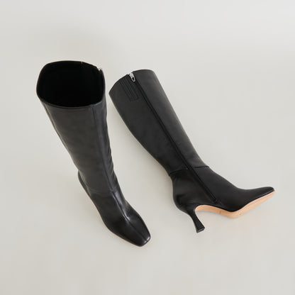 GYRA EXTRA WIDE CALF BOOTS BLACK LEATHER