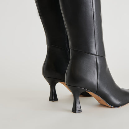 GYRA EXTRA WIDE CALF BOOTS BLACK LEATHER