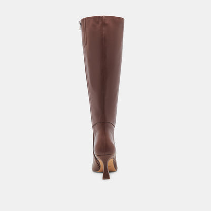 GYRA WIDE CALF BOOTS CHOCOLATE LEATHER