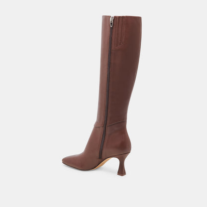 GYRA WIDE CALF BOOTS CHOCOLATE LEATHER