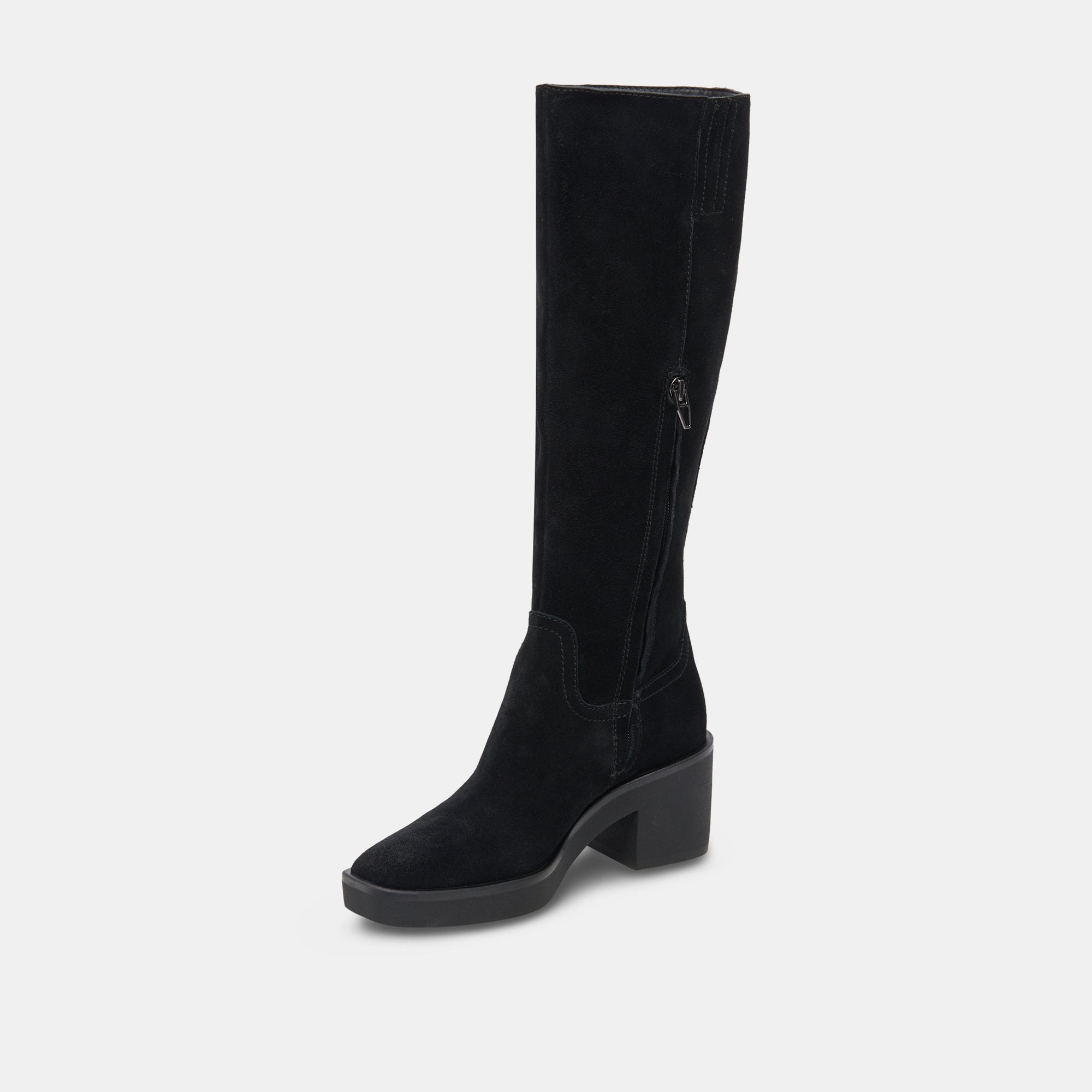 Harrah H2O Boots Onyx Suede | Women's Onyx Knee-High Boots – Dolce Vita