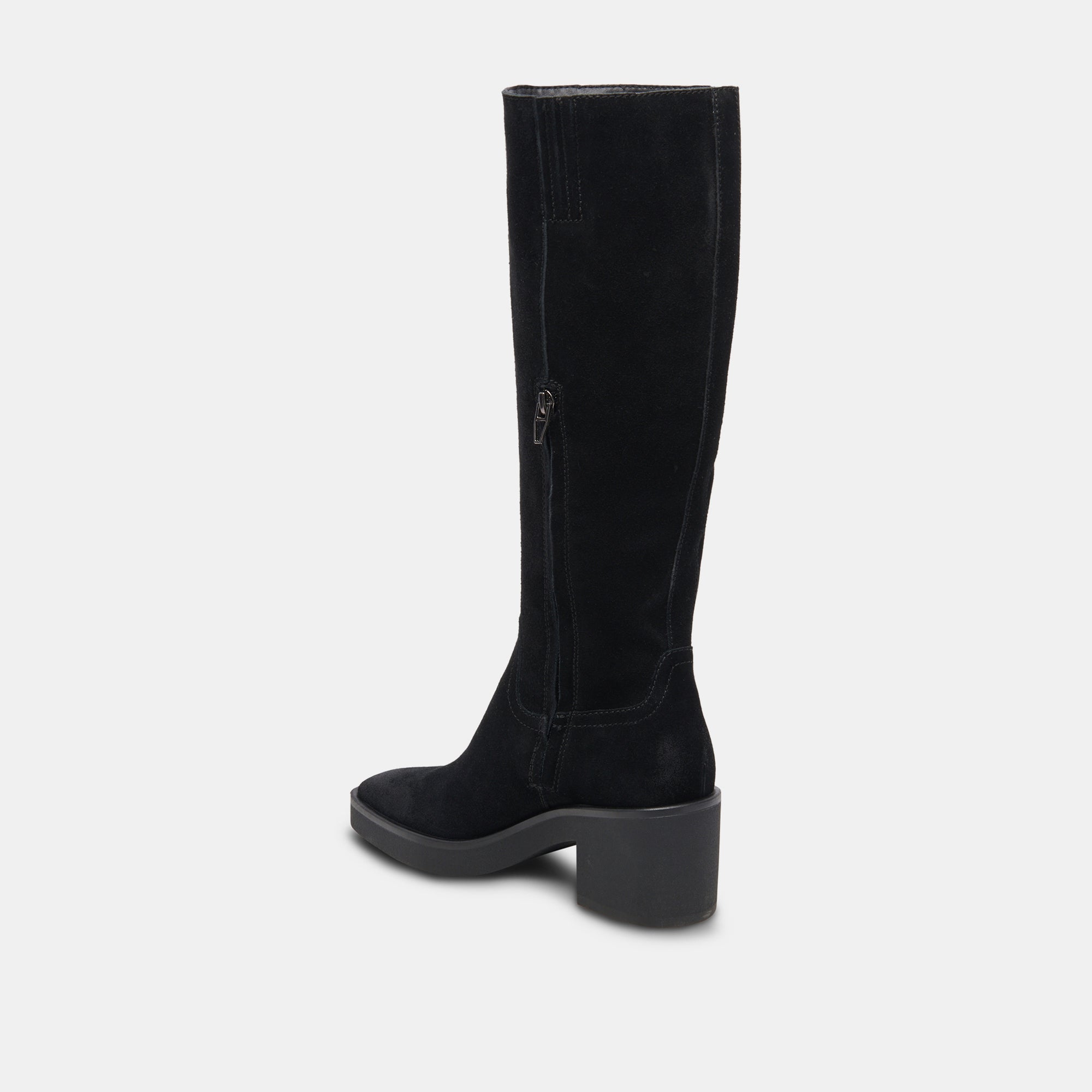 Harrah H2O Boots Onyx Suede | Women's Onyx Knee-High Boots – Dolce Vita