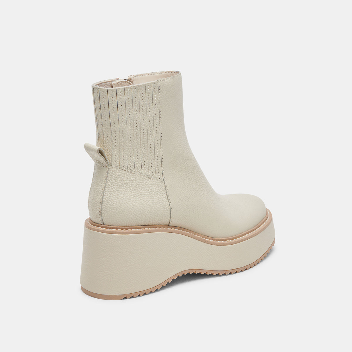 Hilde Ivory Leather Boots | Women's Platform Ivory Leather Boots ...