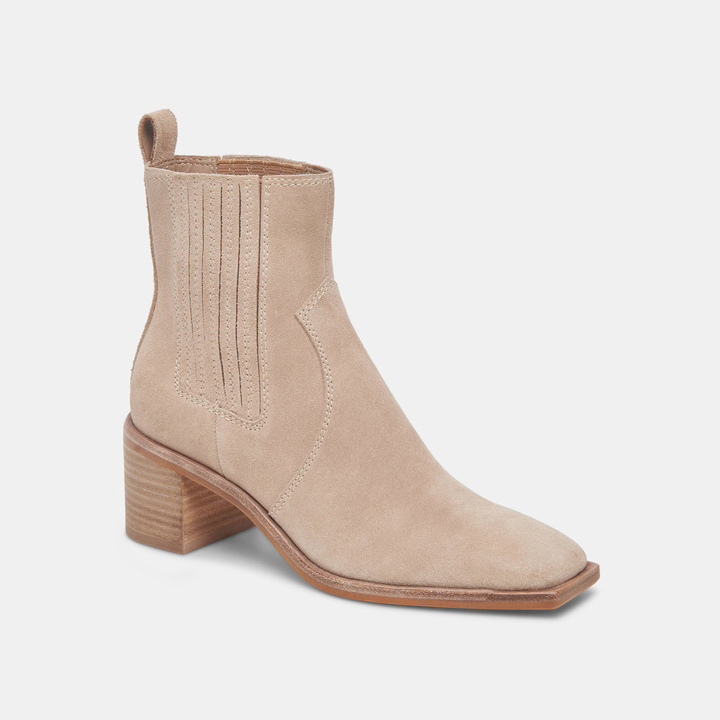 Irnie Booties Taupe Suede | Women's Taupe Suede Booties – Dolce Vita