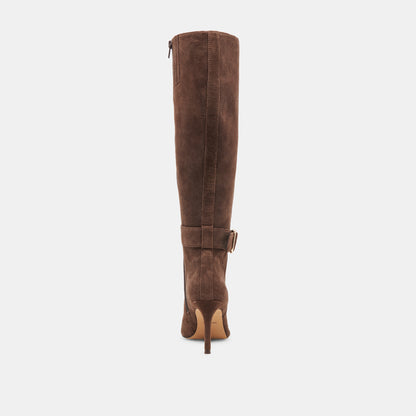 KINZY BOOTS DK BROWN SUEDE