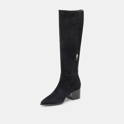 KIRSON WIDE CALF BOOTS ONYX SUEDE