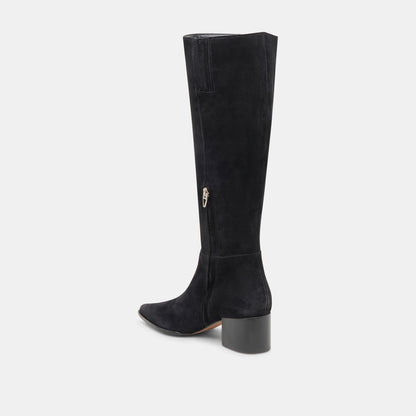 KIRSON WIDE CALF BOOTS ONYX SUEDE