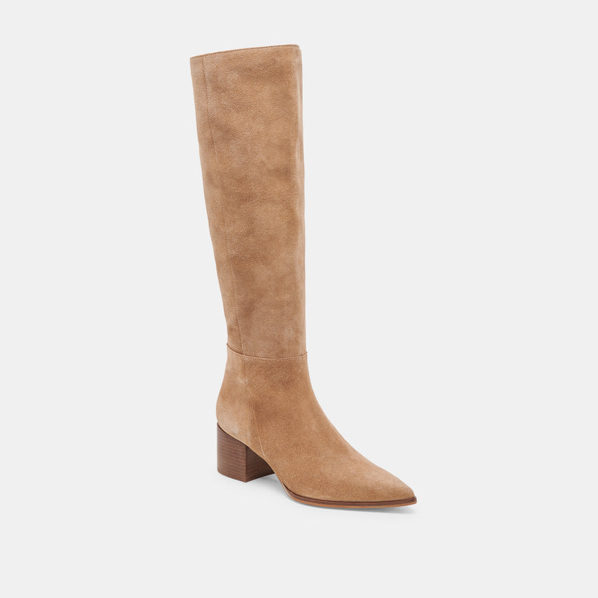 KIRSON WIDE CALF BOOTS MUSHROOM SUEDE