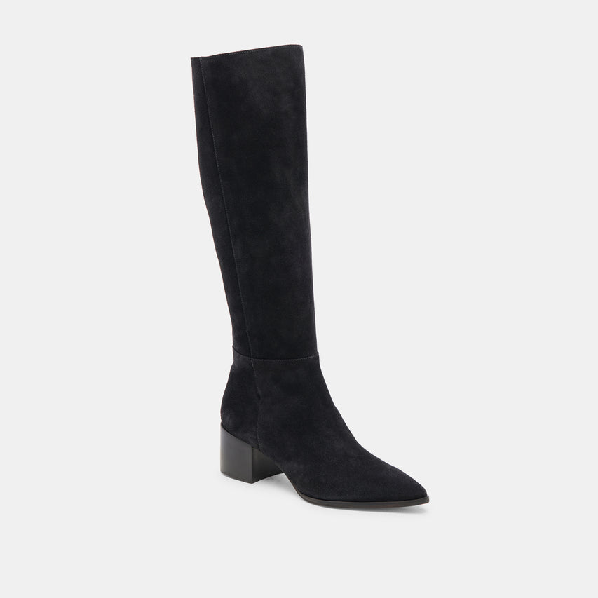 KIRSON WIDE CALF BOOTS ONYX SUEDE