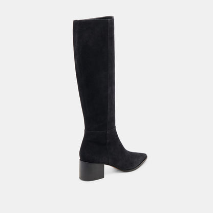 KIRSON WIDE CALF BOOTS ONYX SUEDE