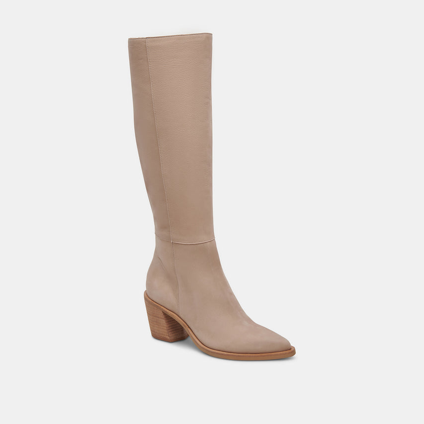 KRISTY BOOTS TAUPE LEATHER