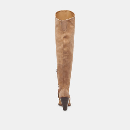 LUPIN WIDE CALF BOOTS MUSHROOM SUEDE