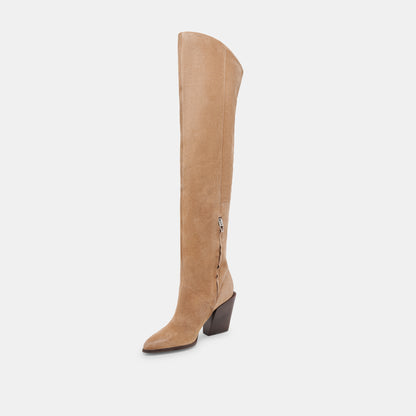 LUPIN WIDE CALF BOOTS MUSHROOM SUEDE