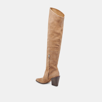 LUPIN WIDE CALF BOOTS MUSHROOM SUEDE